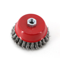 Brosse en fil d'acier noir torsadé à nœuds, robuste, pour le décapage de la rouille, le nettoyage, le polissage et l'ébavurage des métaux