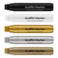 Marqueurs Jumbo Graffiti DIY 12 Couleurs, 15mm Jumbo Feutre Acrylique Peinture Marqueurs pour Peinture