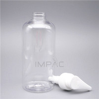 Flacon pompe en plastique PET transparent de grande taille pour shampoing, distributeur de savon liquide vide pour soins personnels et cosmétiques