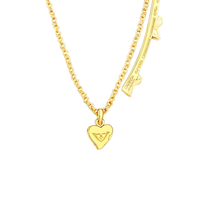 Collier pendentif tendance en acier inoxydable 316L plaqué or PVD, avec breloque cœur et chaîne à maillons, durable, résistant, unisexe, idéal comme cadeau.