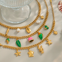 MIRADIA gros réglable océan breloques coquille de mer conque perle étoile de mer pendentif colliers breloques déclaration collier pour les femmes