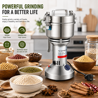 Broyeur électrique en acier inoxydable 1900W, pulvérisateur 350g, moulin à grains, épices, café, avec prise EU