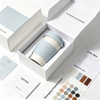 Vente en gros de tasses à café en grains de 350 ml, écologiques, portables, réutilisables, sans BPA, avec logo personnalisé pour cadeau d'entreprise