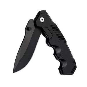 Cuchillo de Camping Plegable de Acero Inoxidable Negro, Herramienta Táctica de Bolsillo para Supervivencia y Caza - Product Image 4