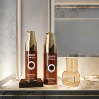 Flacon de luxe 10ml 20ml à double compartiment avec bouton-poussoir pour poudre lyophilisée, sérum, lotion, emballage de mélange instantané sans air