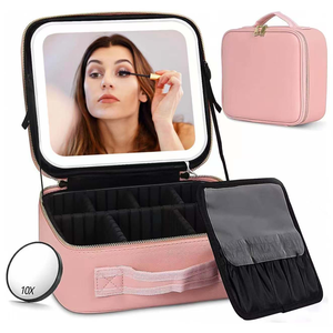 Bolsa de Maquillaje para Mujer, Estuche de Maquillaje Portátil, Organizador de Maquillaje con Divisores Ajustables (negro) - Product Image 1