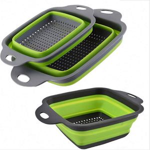 Meilleures ventes : Passoire pliable en plastique pour fruits et légumes, panier de drainage carré en silicone pour cuisine, matériau PP - Product Image 4