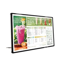 Panneau lumineux rectangulaire en alliage d'aluminium A4 pour menu de salon de thé, affichage de prix, éclairage de comptoir coulissant réglable