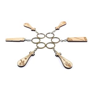 Llavero de Instrumento Musical de Madera Estilo Chino, Colgante Creativo de Pipa con Grabado Láser, Pequeño Regalo - Product Image 1