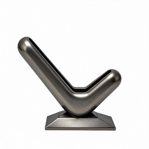 Custom CNC & for Machined <b>Brushed</b> Stainless Steel V-Shaped Business Card Holder From Guangdong Office Desktop Organization - Product Image 4