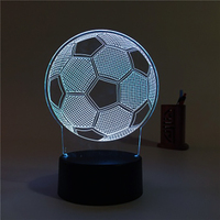 Lampe LED 3D en acrylique personnalisable avec 7 couleurs changeantes, illusion d'optique, motif club de football, pour décoration intérieure