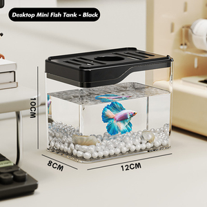 Fabrieksgemaakte vierkante kleine transparante milieuvriendelijke complete bureau-aquarium voor goudvissen en schildpadden, geschikt voor de woonkamer - Product Image 3