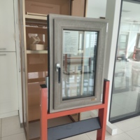 Ventanas de PVC con Acabado Madera Reforzadas con Acero, Ventanas Corredizas de PVC Blanco con Doble Acristalamiento y Función de Apertura Abatible y Giratoria