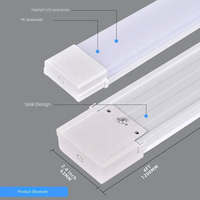 Lampe linéaire LED 4FT 100W, anti-poussière et anti-buée, lampe de bureau à économie d'énergie, lampe de purification LED pour supermarché, garage, atelier