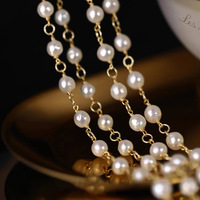 Collier chaîne en perles de luxe multi-couches pour femmes, populaire en hiver, design élégant, bijoux fins, style ancien, long