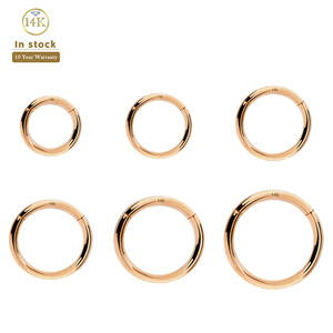Lotus Großhandel Klassische 9K 14K 18K Massiv Echtgold Clicker Creolen Nasenring <span class=keywords><strong>Gold</strong></span> Piercing Edler Körperschmuck für Damen Herren - Product Image 3