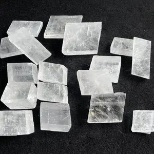 Wholesale Natural Transparent Calcite Slabs Raw Rough Crystal Gemstone Iceland Spar