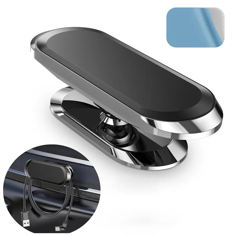 Suporte magnético para celular de carro, mini tira giratória em formato de suporte para Huawei, suporte de carro com ímã forte de metal para iPhone 15