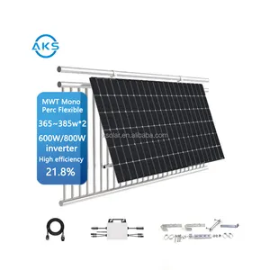 Aksカスタマイズ365w385wPercソーラーモジュール600w800w1000wバルコニーソーラー取り付けシステムバルコニー用太陽光発電システム