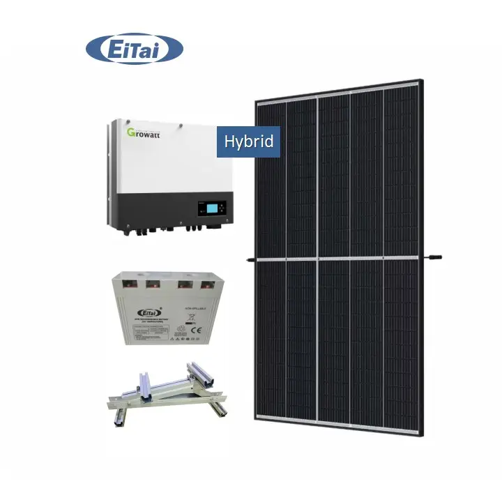 GTS-391 EITAI Nizza Prezzo Tetto Casa Applicazione 5000w 3kva Singolo A Tre Fasi 12kw 10kw Sistema di Energia Solare Ibrido