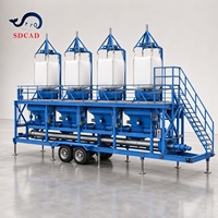 Silos à alimentation par gravité, silos horizontaux, conteneurs de ciment, silos à poudre en vrac avec vis de décharge à haut niveau de 7,1 m