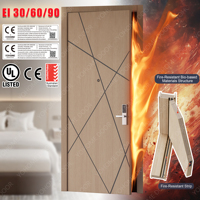 Porte affleurante ignifuge à l'intérieur des BS Insonorisation de porte intérieure moderne en bois insonorisée Portes coupe-feu de chambre d'hôtel