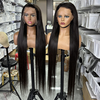 Perruque Lace HD GL 40 pouces, lisse comme un bâton, sans colle, en cheveux vietnamiens bruts, pré-épilée, naturelle, en cheveux humains Remy, Lace Front