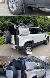 Plástico ABS de alta calidad, 4 Uds., guardabarros traseros delanteros negros mate anchos, adecuados para guardabarros de coche 2020-2023 Defender 90 110 - Product Image 6