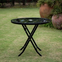 Table à manger pliante moderne XY en verre trempé pour extérieur, avec hauteur réglable, meuble portable pour petit bureau à domicile