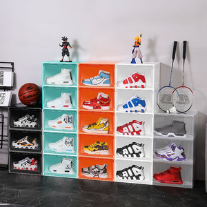 Factory price wholesale plastic side opening shoe box storage box transparent shoe boxes
