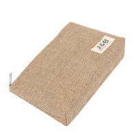 Sac de toilette en chanvre, sac de rangement imperméable pour produits cosmétiques, en Jute, à fermeture éclair, support de rangement résistant à l'eau, accessoires