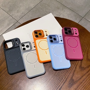 Étui de téléphone magnétique de luxe mat à dissipation thermique pour iPhone 18 13 14 15 16 17 Pro Max avec support d'objectif dissimulé et coque de protection - Product Image 2
