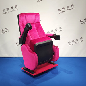 เก้าอี้โรงหนัง Manwa Expo รุ่น HB807-2 สีชมพู พร้อมที่วางแขนและที่วางแก้ว สำหรับที่นั่งในโรงภาพยนตร์ - Product Image 4