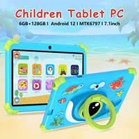 Nouvelle tablette éducative pour enfants pas chère de 7 pouces, WiFi 6+128G, tablette Android intelligente pour l'apprentissage des enfants, pour cadeaux, avec support