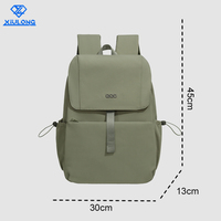 Sac à dos minimaliste imperméable antivol grande capacité avec fermeture éclair et rabat en nylon, design pastel mignon, sacs quotidiens