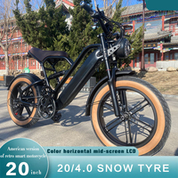 Vente à prix réduit Vélo de montagne électrique 7 vitesses 20 pouces à gros pneus Vélo électrique Ebike pour adultes Vélo de montagne électrique Vélo de ville