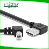Kabel Printer USB A ke B 90 derajat, kabel Printer USB sudut kiri USB 2.0 tipe A Male ke kanan & kiri USB 2.0 kabel pemindai Male tipe B