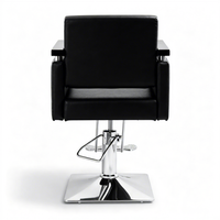 Fauteuils de barbier traditionnels avec pompe hydraulique robuste, repose-pieds réglable, base carrée, durables