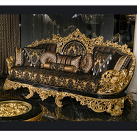 Sofá de Lujo Diseño King Estilo Barroco Muebles Antiguos Conjuntos de Sofás Clásicos Reales Muebles de Sala para el Hogar de Lujo