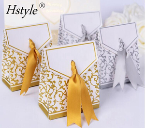Hstyle <strong>Easter</strong> Silver &amp; Gold Candy Bag Cake Box with <strong>Gift</strong> Ribbons for Wedding Party Favor Party Decoration <strong>Gift</strong> Candy <strong>Boxes</strong> - Product Image 3