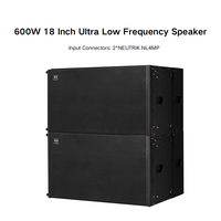 Subwoofer Pasif Array LA18W 600W 18 Inch untuk Acara Tur, Aula Konser, Teater, Klub, dan Bar