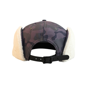 HS48 حافة مسطحة Snapback مقاومة للرياح الصوف مبطنة الأذن رفرف الفراء جندي بوليت شعار مخصص قبعة طيار الشتاء قبعات التزلج للرجال - Product Image 4