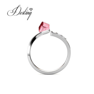 <span class=keywords><strong>Bague</strong></span> ajustable pour <span class=keywords><strong>femme</strong></span> Keister, ornée de cristaux <span class=keywords><strong>Swarovski</strong></span>, bijoux en argent sterling 925 plaqué or 18 carats, Daisini - Product Image 5