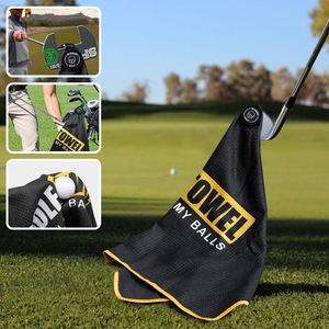 Serviettes de golf en coton personnalisées à faible MOQ avec logo, serviettes de golf en microfibre gaufrée magnétiques avec crochet - Product Image 3