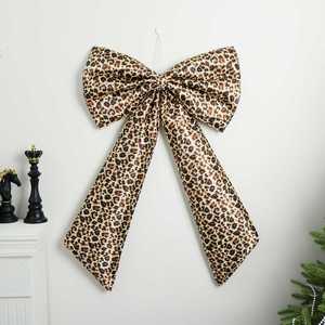 Nouveauté : Décoration de fête d'anniversaire moderne et minimaliste, nœuds géants super brillants à imprimé léopard, faits à la main, personnalisables, 60x105cm - Product Image 1
