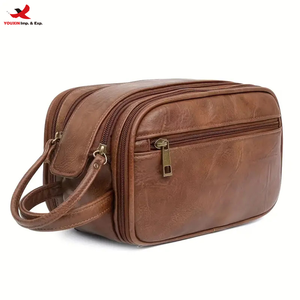 New Design Handheld Waterproof PU Zipper Portable Makeup <b>Bag</b> Luxury Travel Organizer <b>Toiletry</b> <b>Bag</b> <b>for</b> <b>Men</b> RTS Bulk Mixed Order - Product Image 1
