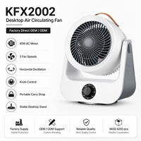 Ventilateur de table polyvalent blanc et argenté de style européen avec logo personnalisé et humidification pour le travail et le salon