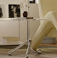 Table d'appoint ronde de style moderne pour salon chambre d'hôtel meuble de table d'angle de canapé à structure métallique