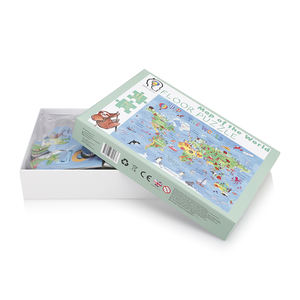 Casse-tête de sol personnalisé en papier épais pour enfants, 48 pièces, carte du monde, éducatif, vente en gros - Product Image 4