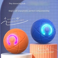 Balle sauteuse intelligente automatique pour animaux de compagnie, rechargeable par USB, avec lumière LED, jouet interactif mobile, durable, résistante aux morsures, anti-ennui
